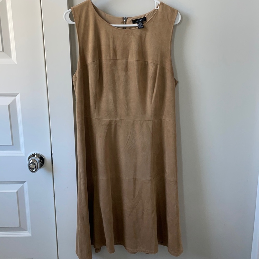 Tan faux suede dress - Size 12